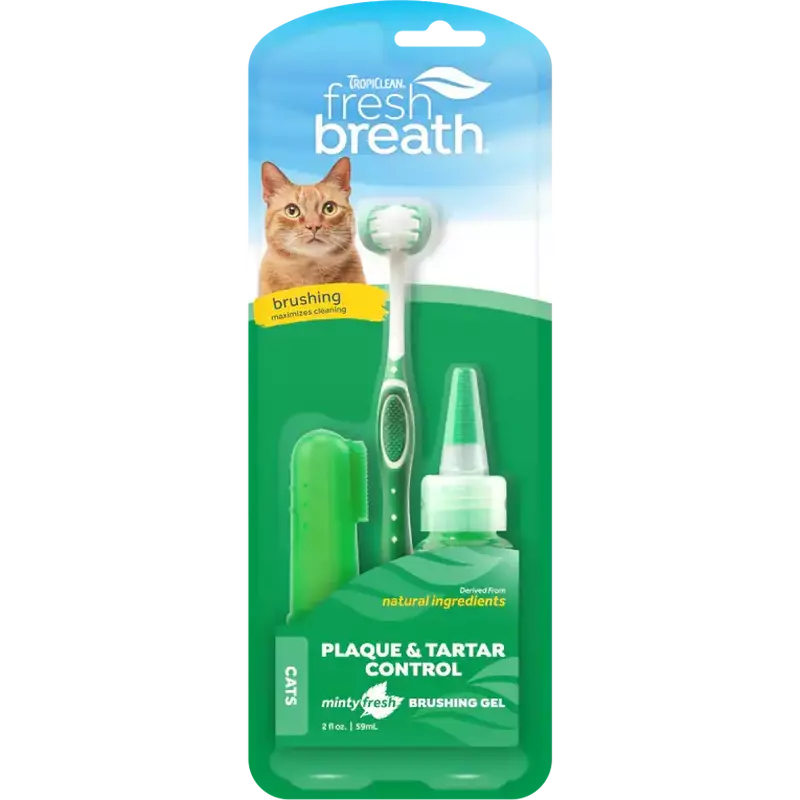 Tropiclean Fresh Breath Dental Kit for Cats image number null