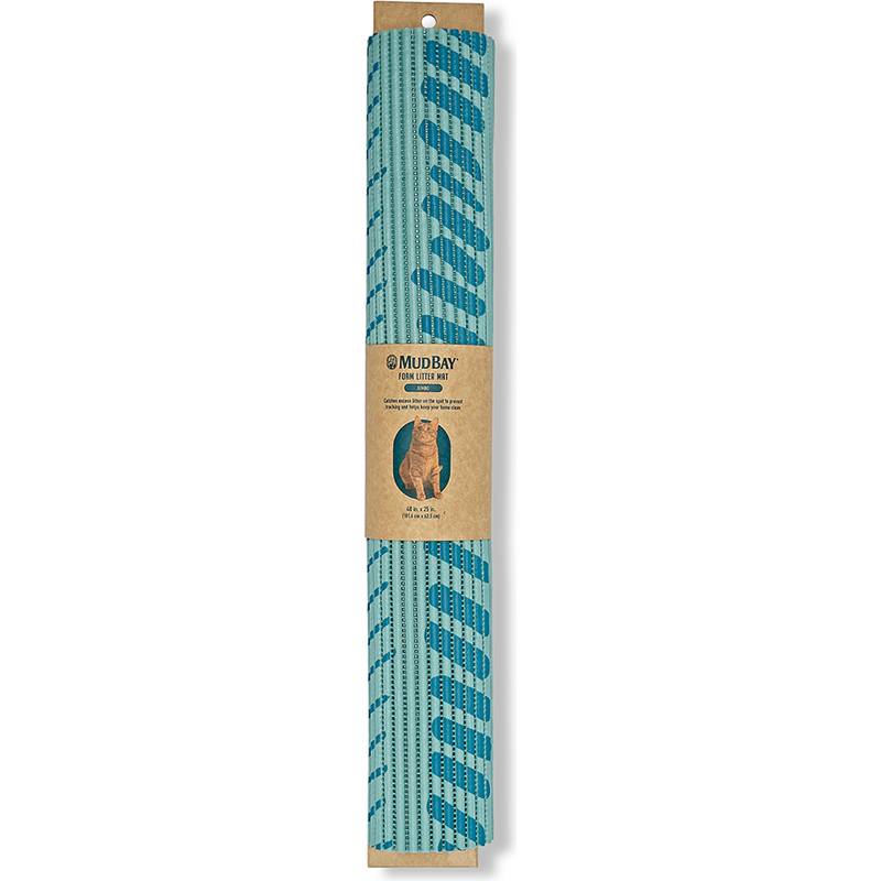 Mud Bay Foam Cat Litter Mat, Blue Lines image number null