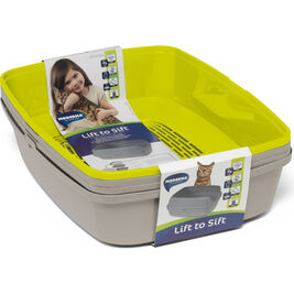 Moderna Lift To Sift Cat Litter Box, Warm Grey, Large