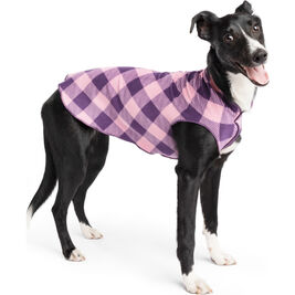 Gold Paw Stretch Fleece Dog Coat, Rose Buffalo Check