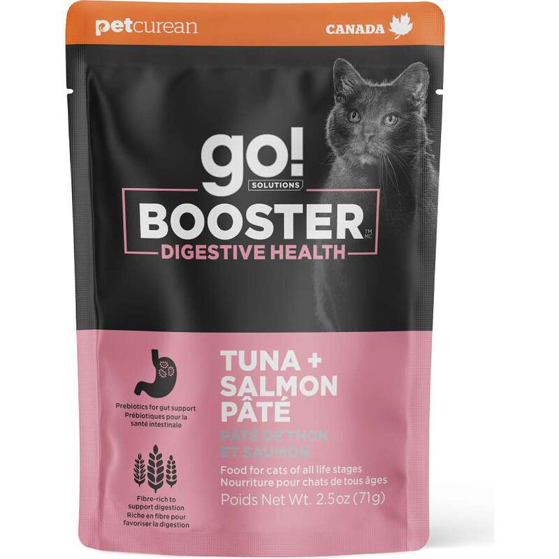 Go! Solutions Booster Wet Cat Food, Digestive Health, Tuna & Salmon Pate, 2.5-oz image number null