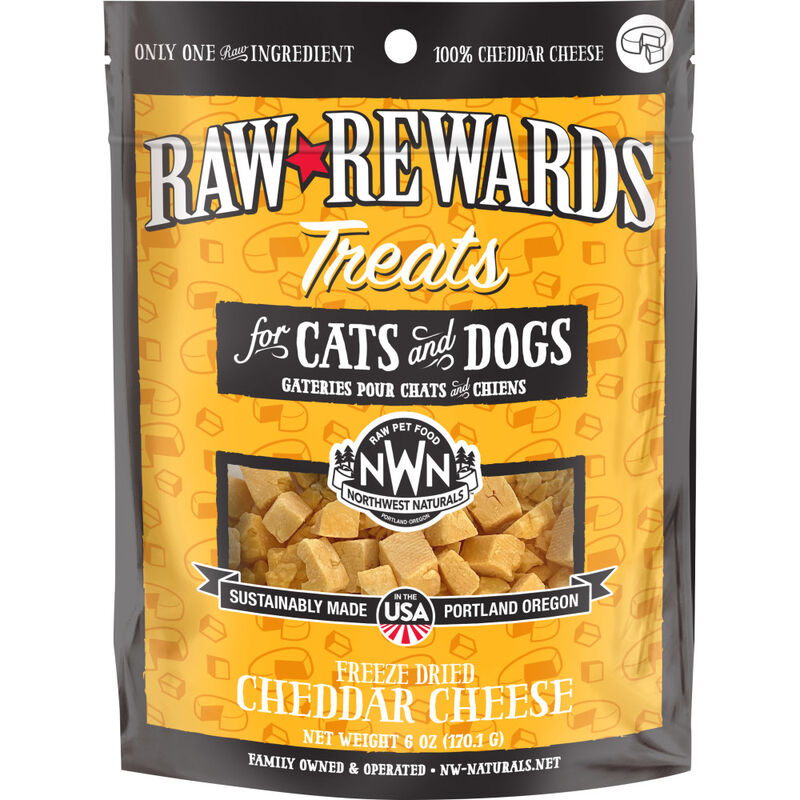 Northwest Naturals Raw Rewards Freeze-Dried Dog & Cat Treats, Cheddar Cheese, 6-oz image number null