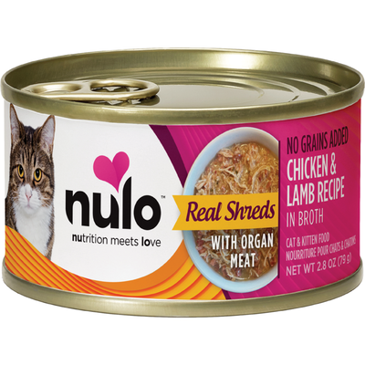 Nulo Grain-Free Canned Cat Food, Real Shreds with Organ Meats, Chicken & Lamb