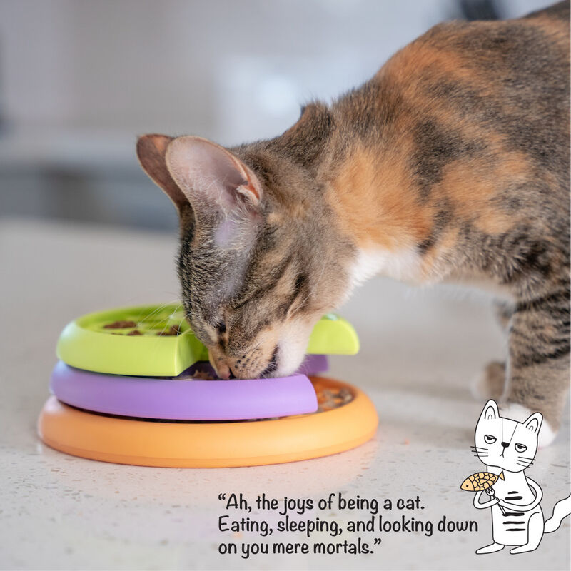 Petstages Catstages Kitty Lickin' Layers Fun Feeder Treat Puzzle Cat Toy image number null