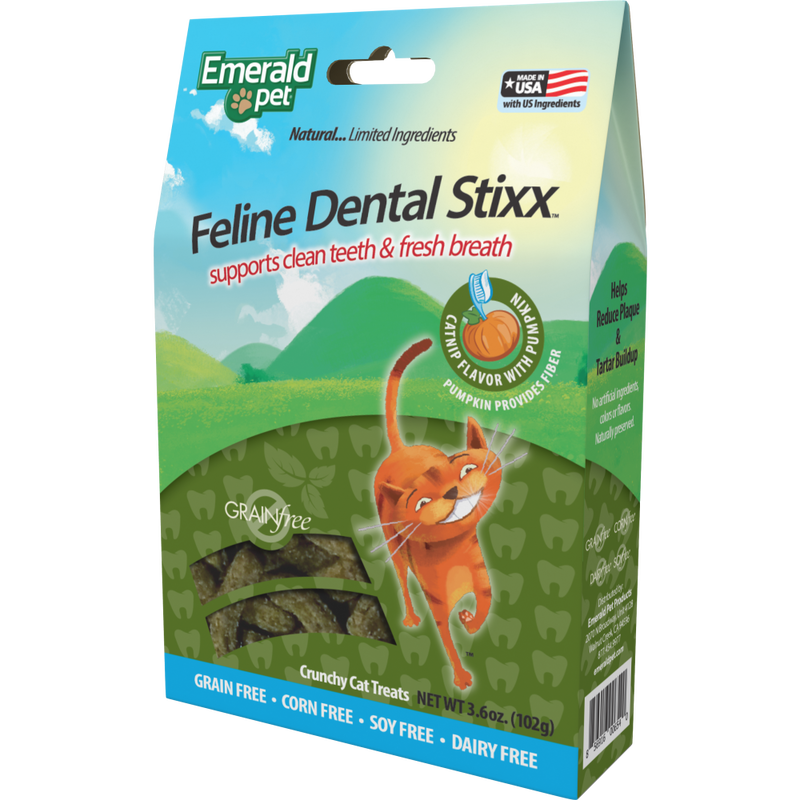 Emerald Pet Dental Stixx Cat Treats, Catnip & Pumpkin, 3.6-oz image number null
