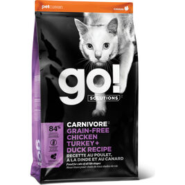 Go! Solutions Carnivore Grain-Free Dry Cat Food, Chicken Turkey & Duck