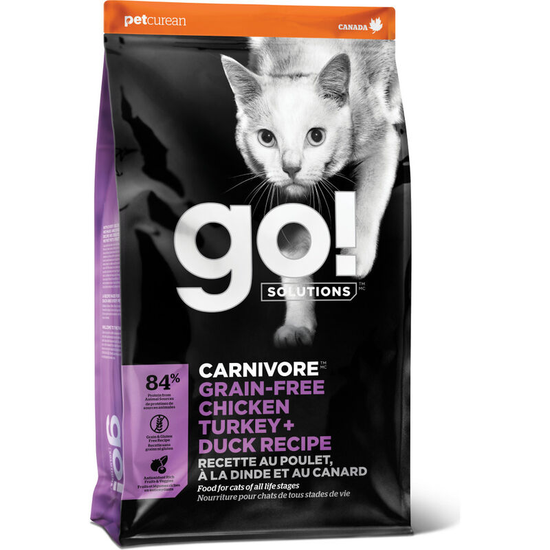 Go! Solutions Carnivore Grain-Free Dry Cat Food, Chicken Turkey & Duck image number null