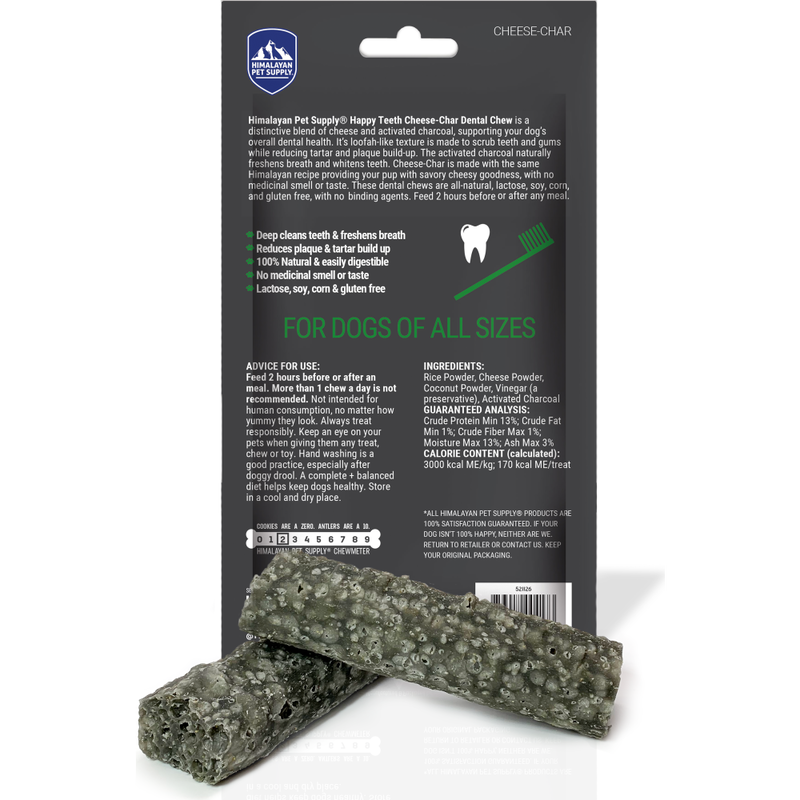 Himalayan Pet Supply Happy Teeth Dog Treat, Cheese-Char, 4-oz image number null