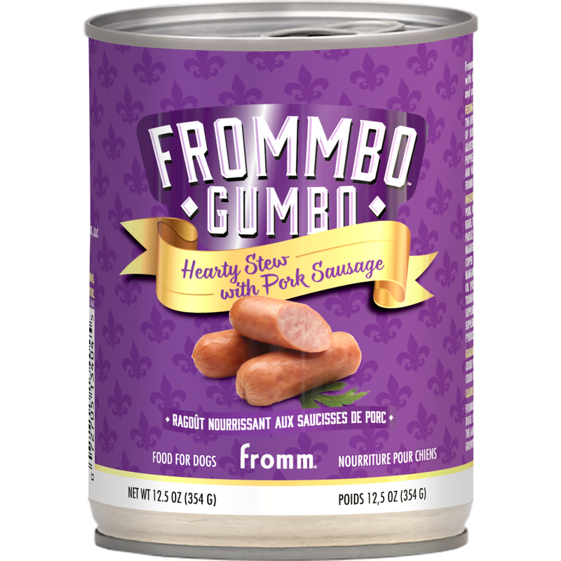 Fromm Frommbo Gumbo Hearty Stew Canned Dog Food, Pork Sausage, 12.5-oz image number null