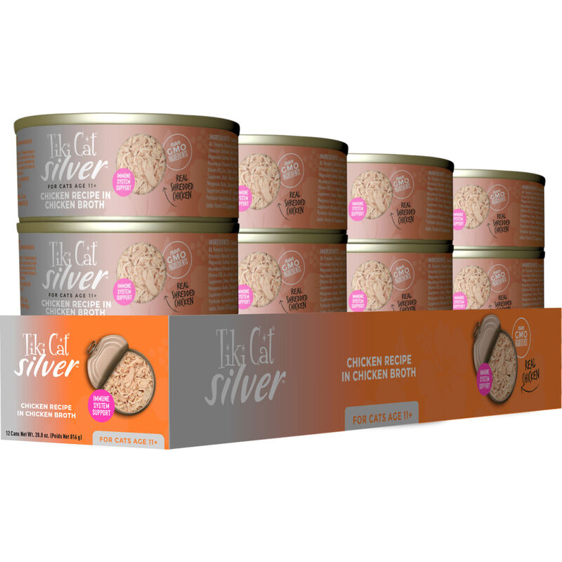 Tiki Cat Silver Canned Cat Food, Senior, Chicken, 2.4-oz image number null
