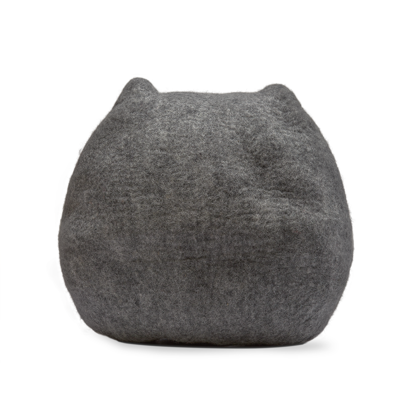 Mud Bay Felted Cat Cave Bed, Owl, Grey image number null