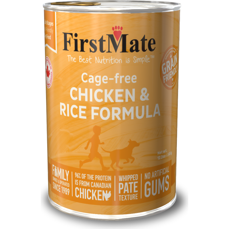 FirstMate Grain Friendly Canned Dog Food, Chicken & Rice, 12.2-oz image number null