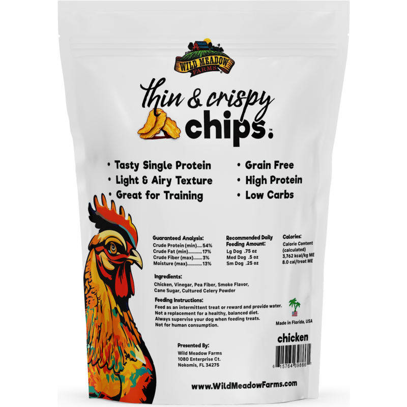 Wild Meadow Farms Thin & Crispy Dog Treats, Chicken, 3-oz image number null