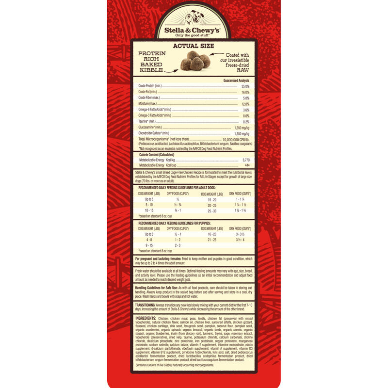 Stella & Chewy's Raw Coated Grain-Free Dry Dog Food, Small Breed, Chicken, 3.5-lb image number null