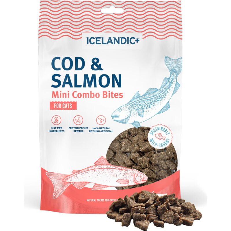 Icelandic Mini Combo Bites Cat Treats, Cod & Salmon, 1.7-oz image number null