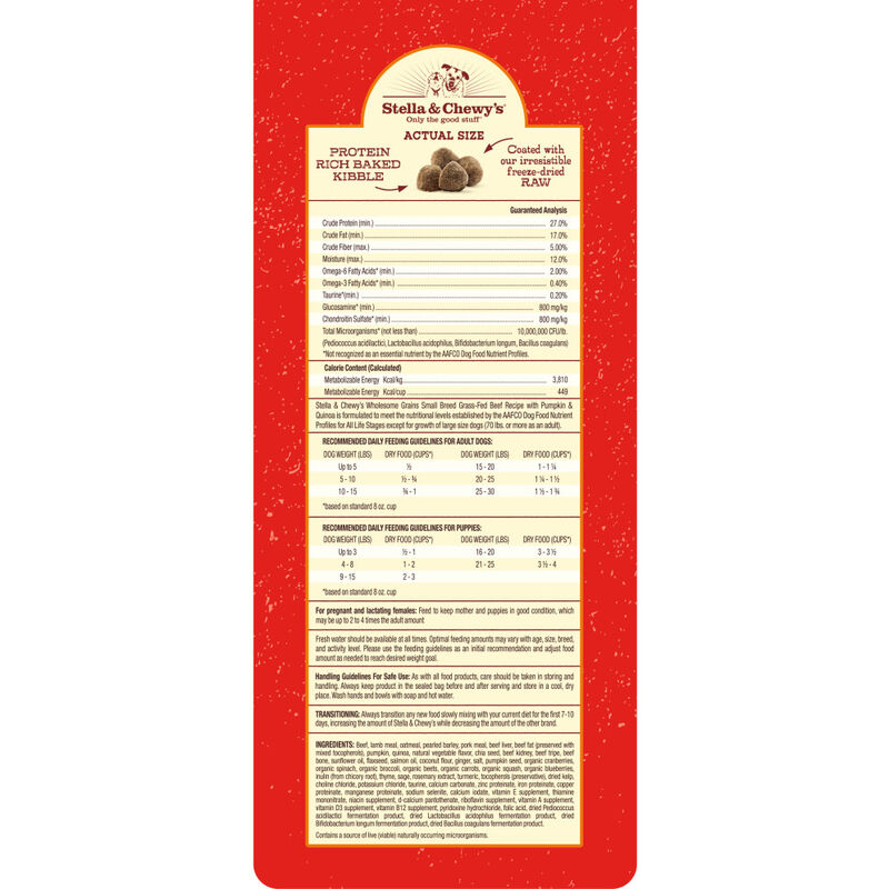 Stella & Chewy's&nbsp;Raw Coated Wholesome Grains Dry Dog Food, Small Breed, Beef, 3.5-lb image number null