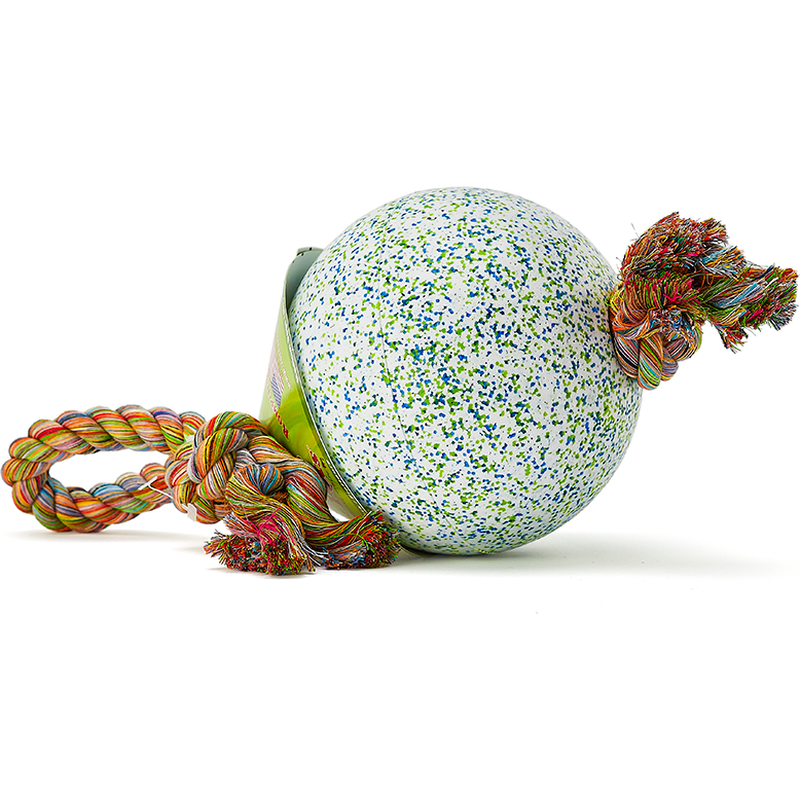 Mud Bay Romp N Roll Dog Toy, White Green & Blue, 6-in image number null