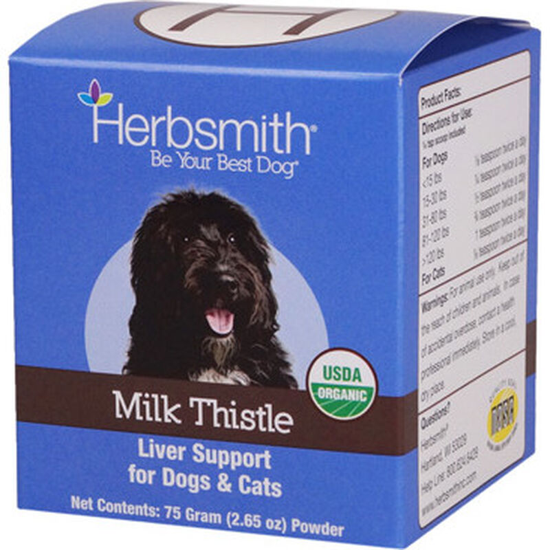 Herbsmith Milk Thistle Liver Support Powder Dog & Cat Supplement, 75-g image number null
