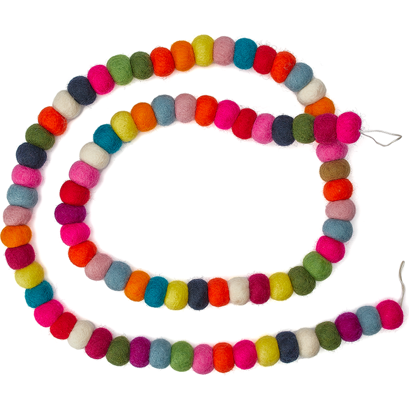 Mud Bay Felted Cat Toy, Balls on a String, 4.9-ft image number null