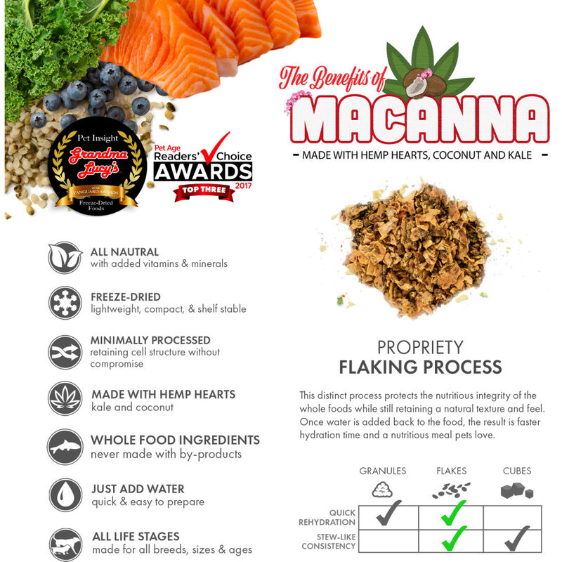 Grandma Lucy's Macanna Freeze-Dried Dog Food, Salmon, 3-lb image number null