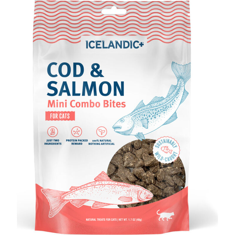 Icelandic Mini Combo Bites Cat Treats, Cod & Salmon, 1.7-oz image number null