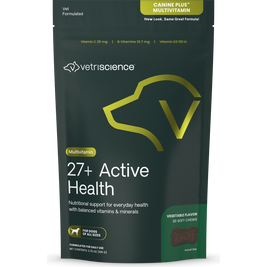 VetriScience 27+ Active Health Multivitamin Soft Chews Dog Supplement, Vegetable, 30-count