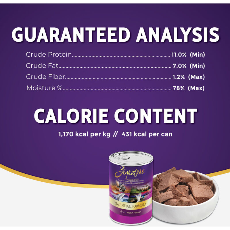 Zignature Multi-Protein Canned Dog Food, Zssential, 13-oz image number null