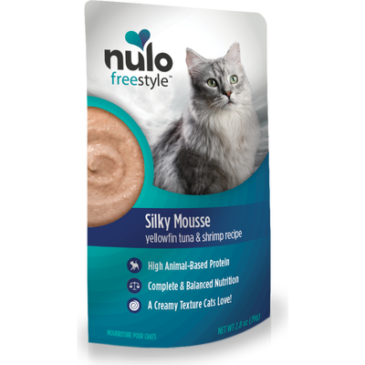 Nulo Freestyle Grain-Free Wet Cat Food, Silky Mousse, Yellowfin Tuna & Shrimp