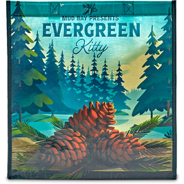 Mud Bay Reusable Shopping Bag, Evergreen Kitty