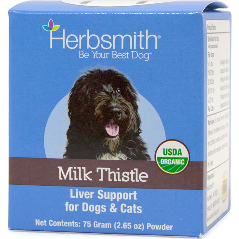 Herbsmith Milk Thistle Liver Support Powder Dog & Cat Supplement, 75-g image number null