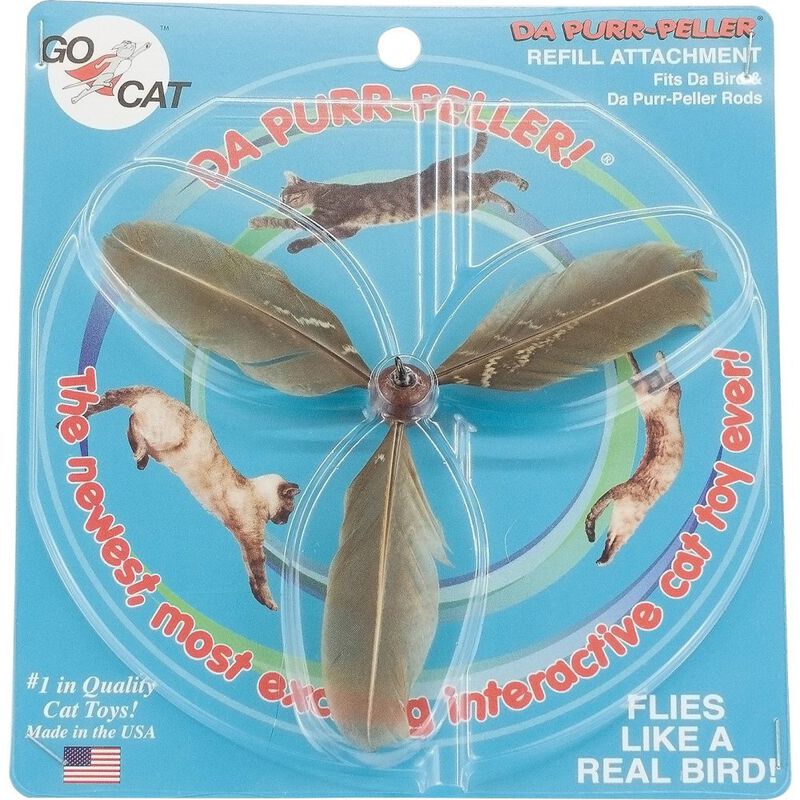 Go Cat Da Purr-Peller Wand Cat Toy, Refill image number null