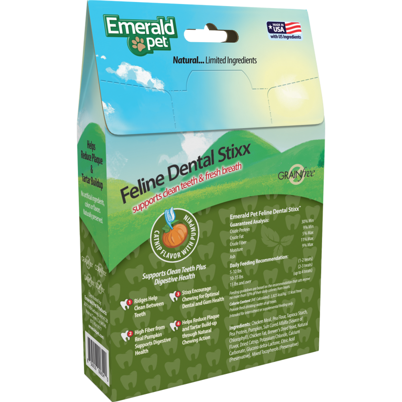 Emerald Pet Dental Stixx Cat Treats, Catnip & Pumpkin, 3.6-oz image number null