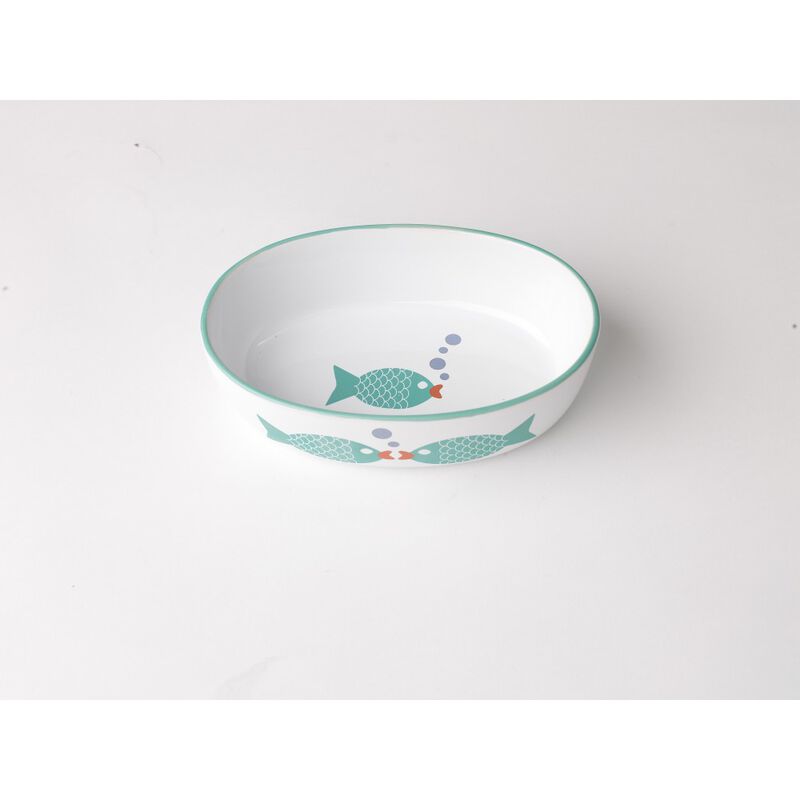 PetRageous Designs Bubble Fish Oval Pet Bowl, 2-cups image number null