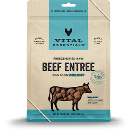 Vital Essentials Raw Freeze-Dried Dog Food, Beef, Mini Nibs