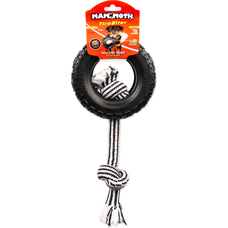 Mammoth Tirebiter II with Rope Dog Toy image number null