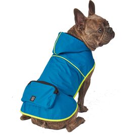 PetRageous Designs Banff Packable Dog Rain Jacket, Blue