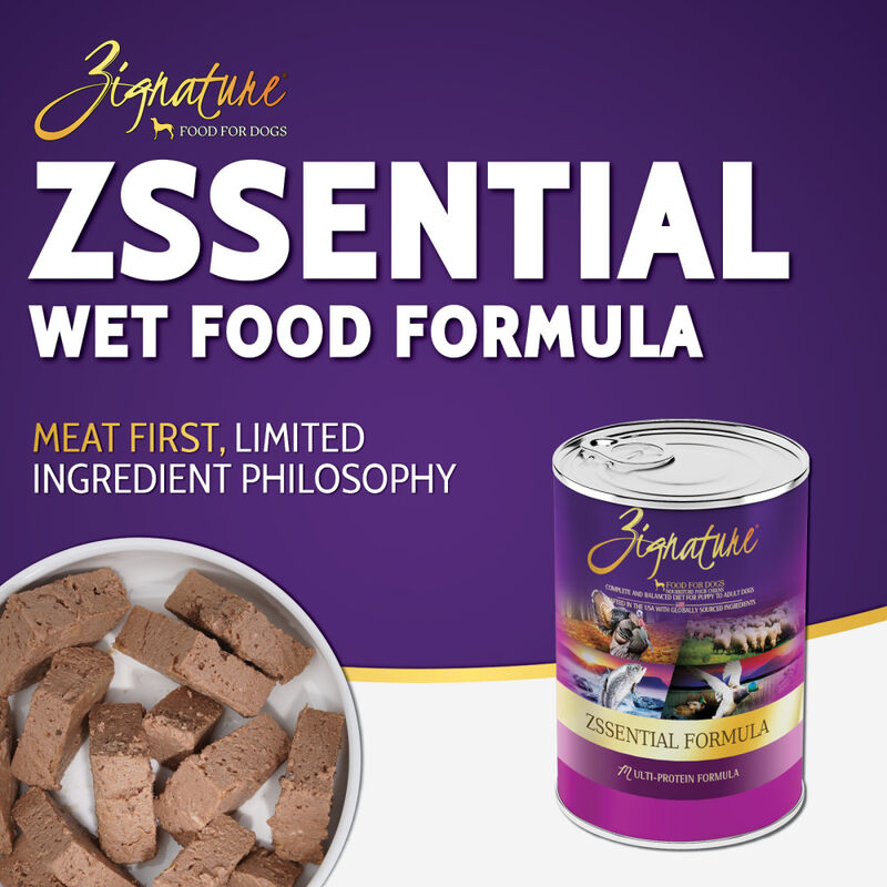 Zignature Multi-Protein Canned Dog Food, Zssential, 13-oz image number null