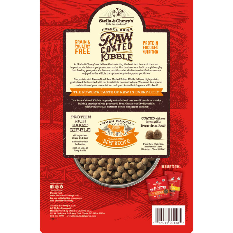 Stella & Chewy's Raw Coated Grain-Free Dry Dog Food, Beef image number null