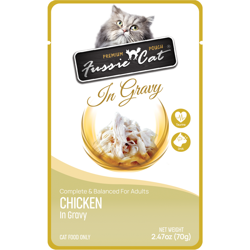 Fussie Cat Premium Wet Cat Food, In Gravy, Chicken, 2.47-oz image number null