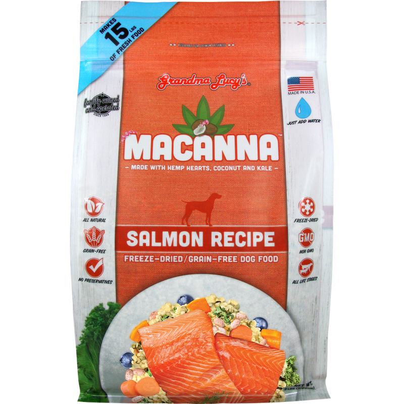 Grandma Lucy's Macanna Freeze-Dried Dog Food, Salmon, 3-lb image number null