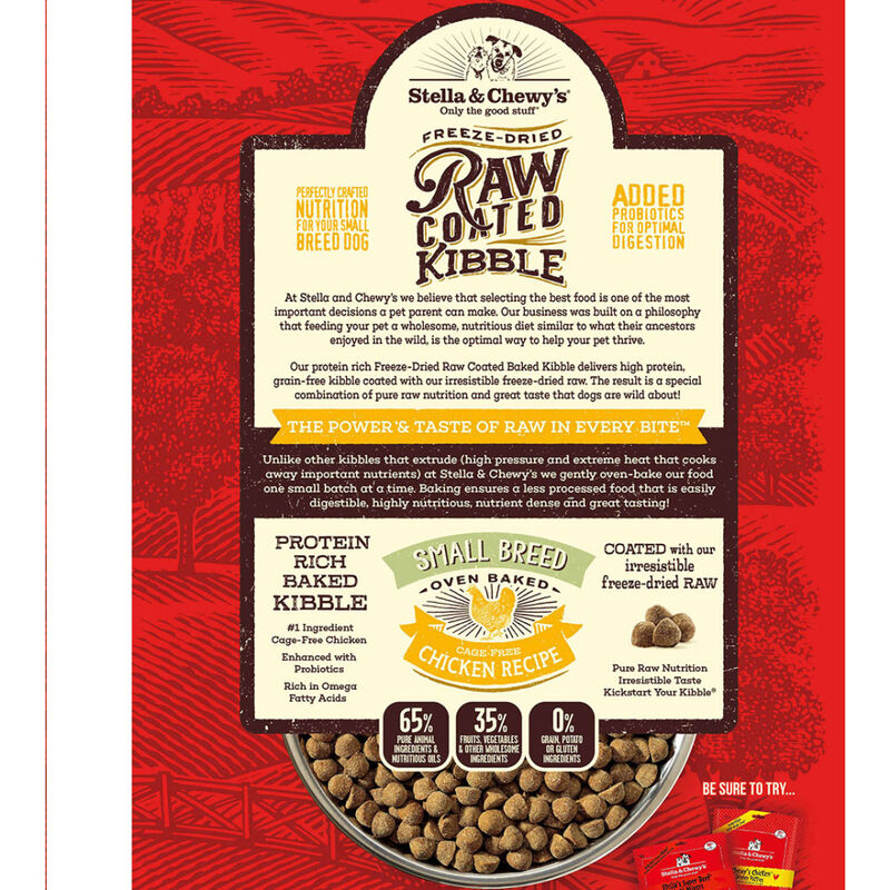 Stella & Chewy's Raw Coated Grain-Free Dry Dog Food, Small Breed, Chicken, 3.5-lb image number null