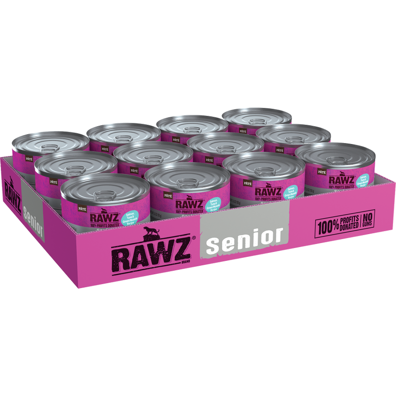 Rawz Senior Pate Canned Cat Food, Salmon Tuna & NZ Green Mussels, 5.5-oz image number null