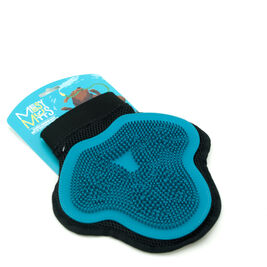 Messy Mutts Silicone Pet Grooming Glove, Blue