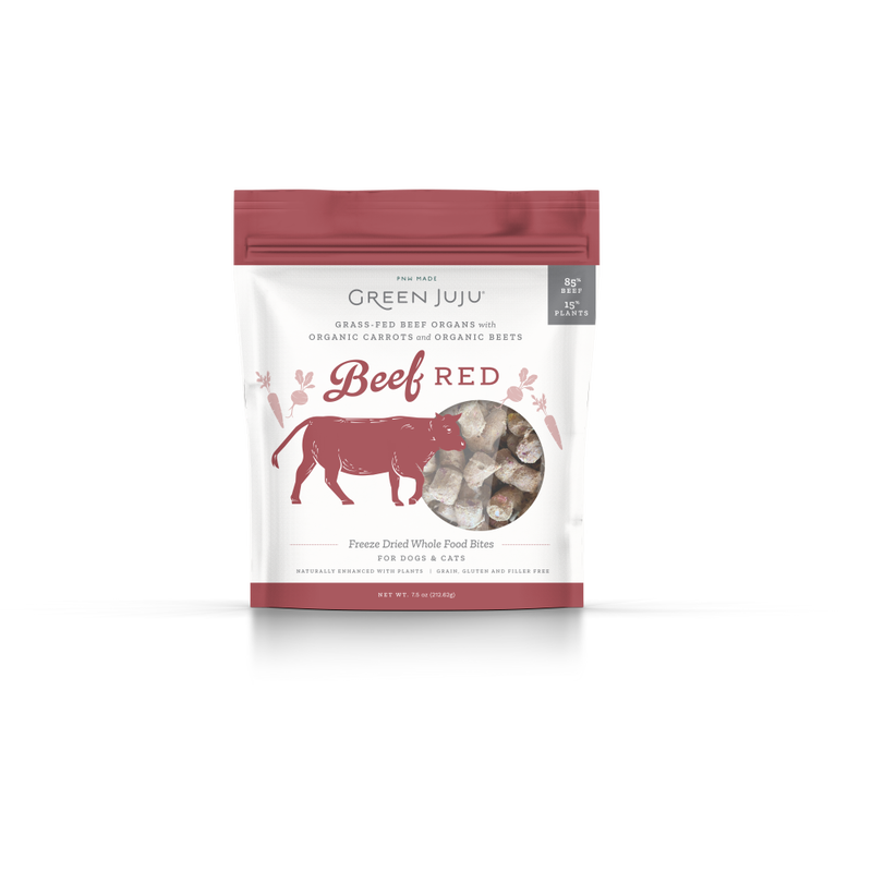 Green Juju Freeze-Dried Dog & Cat Food Topper, Beef Red, 7.5-oz image number null