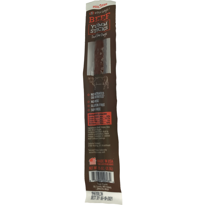 Etta Says! Yumm Stick Dog Treat, Beef image number null