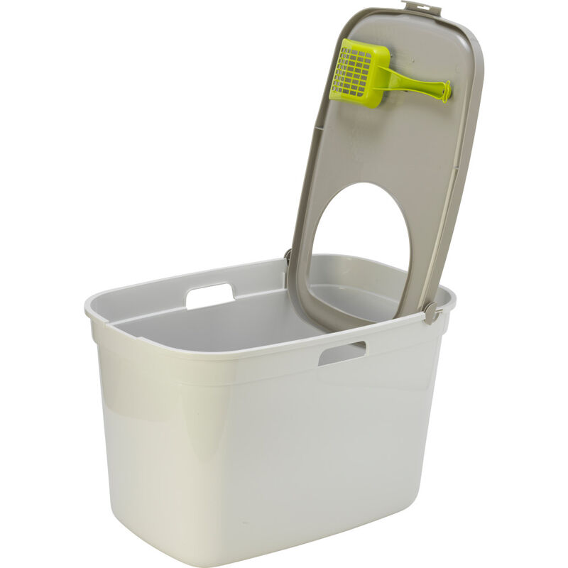 Moderna Top Cat Litter Box, Warm Grey image number null