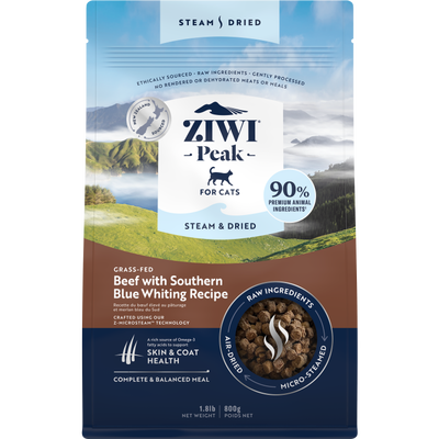 ZIWI Peak Steam & Dried Cat Food, Beef & Blue Whiting