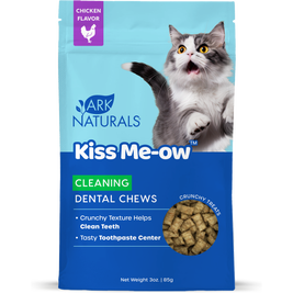 Ark Naturals Kiss Me-ow Cleaning Dental Cat Treats, Chicken, 3-oz
