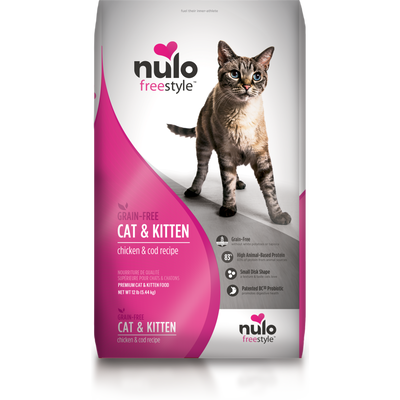 Nulo Freestyle Grain-Free Dry Cat Food, Cat & Kitten, Chicken & Cod