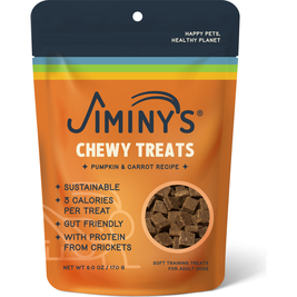 Jiminy's Chewy Cricket Dog Treats, Pumpkin & Carrot, 6-oz